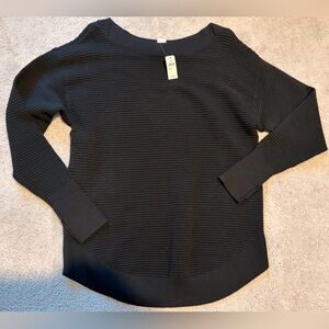 NWT Offline Black Ribbed Crew Neck Long Sweater- perfect to wear with leggings